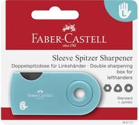 Faber-Castell 182777 - Blister Sacapuntas Doble Sleeve Turquesa para Zurdos