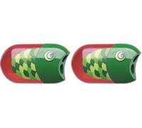 FABER-CASTELL 183525 - Doble sacapuntas con forma de pez, incluye goma de borrar (Paquete de 2)