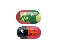 Faber-Castell 183526 - Sacapuntas doble con goma de borrar incluida (motivo: mariquita + pez)