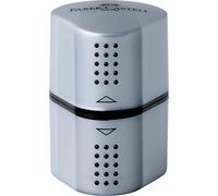Faber-Castell 183800 - Sacapuntas Triple Agujero, Plástico, Plata