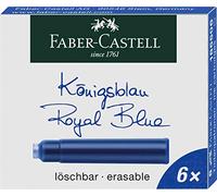 Faber-Castell 185506 - Cartuchos de Tinta estándar, 6 unidades), color azul
