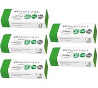 FABER-CASTELL 187250 - Goma de borrar Erasure, sin PVC, sin polvo, verde, 5 unidades