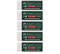 Faber-Castell 188121 - Goma de borrar 7081 N sin PVC, plástico (5 gomas de borrar, color blanco)