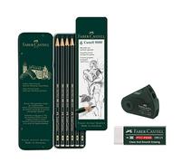 Faber-Castell 188121 Goma de borrar 7081 N Sin PVC, plástico (caja de 6 + goma de borrar + sacapuntas doble, blanco)