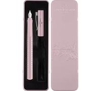 Faber-Castell 201515 - Pluma estilográfica Sparkle, ancho de plumín M, rosa, en estuche de regalo