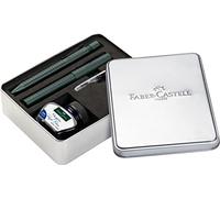 FABER-CASTELL 201532 - Estuche de regalo Grip Edition, muérdago, con pluma estilográfica M, birlos XB, vaso de tinta 30 ml y convertidor plug-in