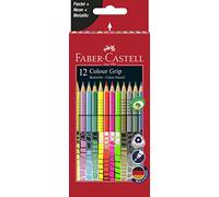 FABER-CASTELL 201569 - Set de lápices de colores especiales, Colour Grip, estuche de 12 unidades