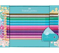 Faber-Castell 201641 - Estuche de 20 Lápices de Colores Sparkle y 1 Afilalápices Sleeve mini