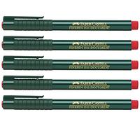 FABER-CASTELL 205006 - Rotulador Finepen 1511, 0,4 mm, rojo, 5 unidades