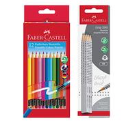 Faber-Castell 205029 School Set con 6 lápices Grip 2001, dureza HB y lápices de colores en estuche de cartón de 12 unidades