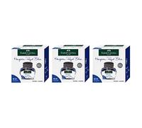FABER-CASTELL 205033 - Tintero azul real, 3 unidades de 30 ml, borrable y lavable