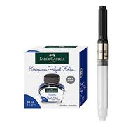 FABER-CASTELL 205034 - Set de tinta azul real con tintero de 30 ml y convertidor para pluma estilográfica e-motion/Ambition