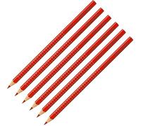 Faber-Castell 205069 - Lápices de colores Colour Grip, rojo amanecer, 6 unidades, irrompibles, lápices de colores para adultos y niños