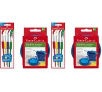 Faber-Castell 205074 - Juego de Colorear con Vaso de Agua y Pincel, 5 Piezas, para la Escuela y el Tiempo Libre (Paquete de 2)