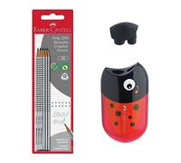 FABER-CASTELL 205078 - Set de escritura con 6 lápices HB y sacapuntas escarabajo, para niños