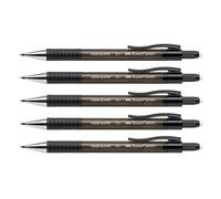 Faber-Castell 205204 - Portaminas Grip Matic negro, 5 piezas, dureza B, mina 0,5 mm, incluye goma de borrar