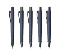 Faber-Castell 205256 - Bolígrafo Poly Ball Urban Azul, 5 piezas, con recambio XB reemplazable, a prueba de documentos