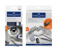 Faber-Castell 205279 - Set de dibujo Goldfaber de 16 piezas, set para principiantes con lápices, goma de borrar y sacapuntas