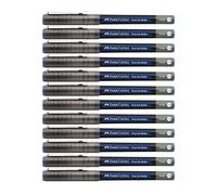 Faber-Castell 205314 - Rotulador de tinta Free Ink azul, 12 rotuladores de 0,2 mm, rotulador de tinta resistente a la luz