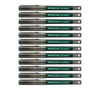 Faber-Castell 205317 - Rotulador de tinta Free Ink verde, 12 rotuladores de 0,2 mm, rotulador de tinta resistente a la luz