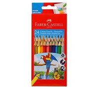 Faber Castell 24 Tri-colour Pencil Set Best Grip Includes Silver & Gold