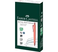 Faber-Castell 241125 - Caja con 5 Boligrafos Poly Ball Urban - Coral