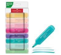 Faber-Castell Subrayadores Textliner 1546 (254658) – Pack de 8 tonos pastel – Punta cuña 1-5 mm