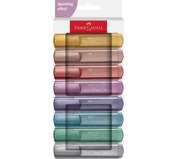 Faber-Castell Subrayadores metalizados 254678 – Juego de 8, punta biselada, glitter, ergonómico