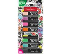 Faber-Castell 254692 Juego de 8 Subrayadores Neón Graffiti, Rotuladores Fluorescentes con Punta Biselada de Precisión, Colores Graffiti Neón, Diseño Plano Ergonómico