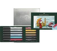 Faber-Castell Pitt Artist Brush Pen City Gift Set, caja de 12, London, multicolor, pigmentado, impermeable, tinta permanente, sin ácidos, dibujo, dibujo, arte, manualidades, bolígrafos, hogar, oficina