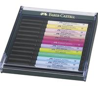 Faber-Castell Pitt - Estuche de 12 rotuladores, punta pincel, colores pastel