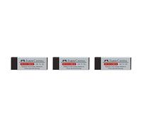 Faber-Castell – Gomas de borrar de plástico sin polvo – 3 unidades – Negro