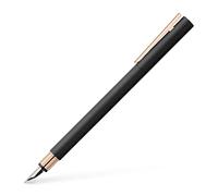 Faber-Castell Estilográfica Neo Slim Metal 343101 Trazo F Cuerpo Negro y Oro Rosa