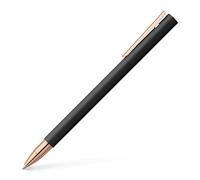 Faber-Castell 343114 - Boligrafo Roller Neo Slim - Mina con Punta de Cerámica Negra - Cuerpo Negro y Oro Rosa