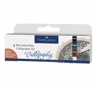 Faber Castell 4 Pitt Artista Rotuladores Caligrafía Clásico Set #167504