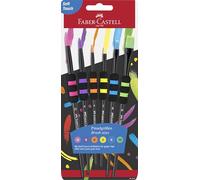 FABER-CASTELL 481622 - Set de Pinceles para el Colegio, 6 Pinceles de Pintura de los tamaños 2, 4, 6, 8, 10 y 12 con Mango Soft-Touch para niños