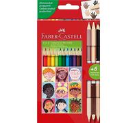 Faber-Castell - 511514 Caja 12 lápices. Colores + 3 Bicolores.