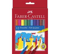 Faber Castell 554212 - Estuche de cartón con 12 rotuladores escolares, punta de fibra, multicolor