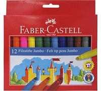 Faber-Castell 554312 - Estuche de cartón con 12 rotuladores escolares Jumbo, multicolor