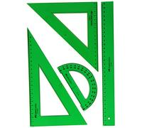 Faber-Castell 65021 - Pack Escolar - Escuadra - Cartabón - Regla - Semicírculo - Color Verde