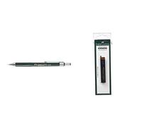 Faber-Castell 9715 - Portaminas + B-9065-2B - Blíster tubo de 12 minas, 0.5 mm 2B, color negro