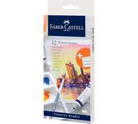 FABER-CASTELL - Acuarelas Creative Studio, 12 tubos de 9 ml cada uno | Pinturas disolubles con alta transparencia, set de pintura que incluye paleta de mezcla