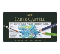 Faber-Castell 117512 - Estuche de metal con 12 ecolápices acuarelables, multicolor