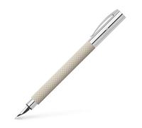 Faber-Castell Ambition OpArt 149620 - Pluma estilográfica, color arena blanca, ancho M, incluye caja de regalo