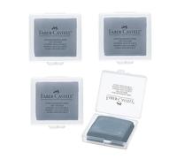 Faber Castell Art Eraser - Borrador de Goma moldeable, Ideal para Dibujo, tamaño Grande, Gris, Paquete de 4 Unidades