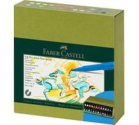 Faber-Castell Art & Graphic Pitt - Bolígrafo de tinta india, multicolor, caja de estudio de 24, para arte, manualidades, dibujo, bocetos, hogar, escuela, universidad, colorear