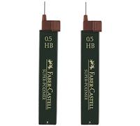 Faber-Castell B-9065P-2 - Blíster de 2 tubos de 12 minas, 0,5 mm HB, color negro