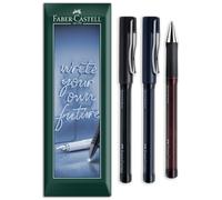 Faber-Castell Beyond - Bolígrafo ancho de gel, recargables, con agarre suave, trazo de 0.6 mm de ancho, oficina, diario, paquete de 3 en embalaje de regalo (Mezclado)