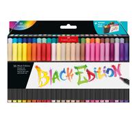 Faber-Castell 116454 - Estuche Soporte 50 Rotuladores Pincel Black Edition Surtidos - Colores Surtidos