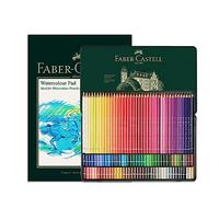 Faber-Castell - Bloc A4 y lata de 120 lápices de acuarela de colores inalterables Albrecht Dürer, para el colegio, casa y universidad, para libros de colorear para adultos, suministros de